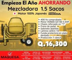 MEZCLADORA JF DE 1.5 SACOS CON MOTOR HONDA DE 5.5 HP