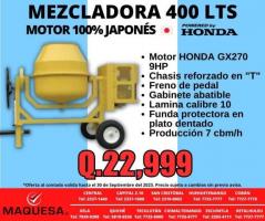 MEZCLADORAS JF 1.5 SACOS 400 LTS MOTOR HONDA 