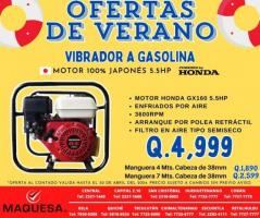 VIBRADOR DE CONCRETO A GASOLINA MOTOR HONDA 5.5 HP 