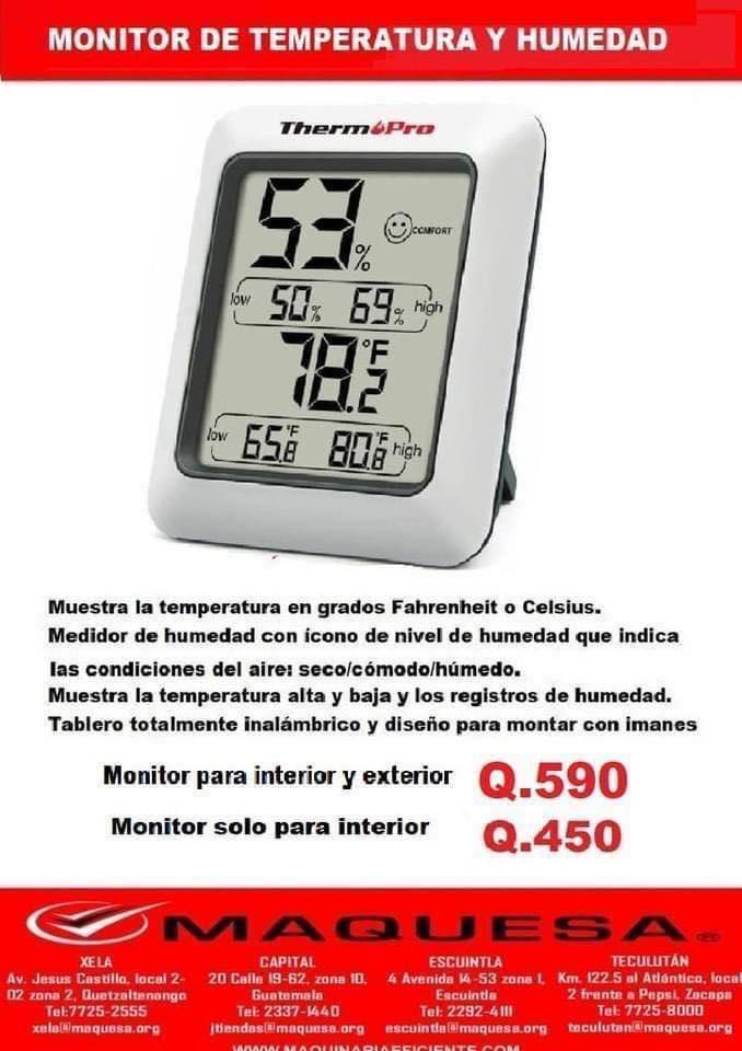 Monitor de temperatura y humedad.